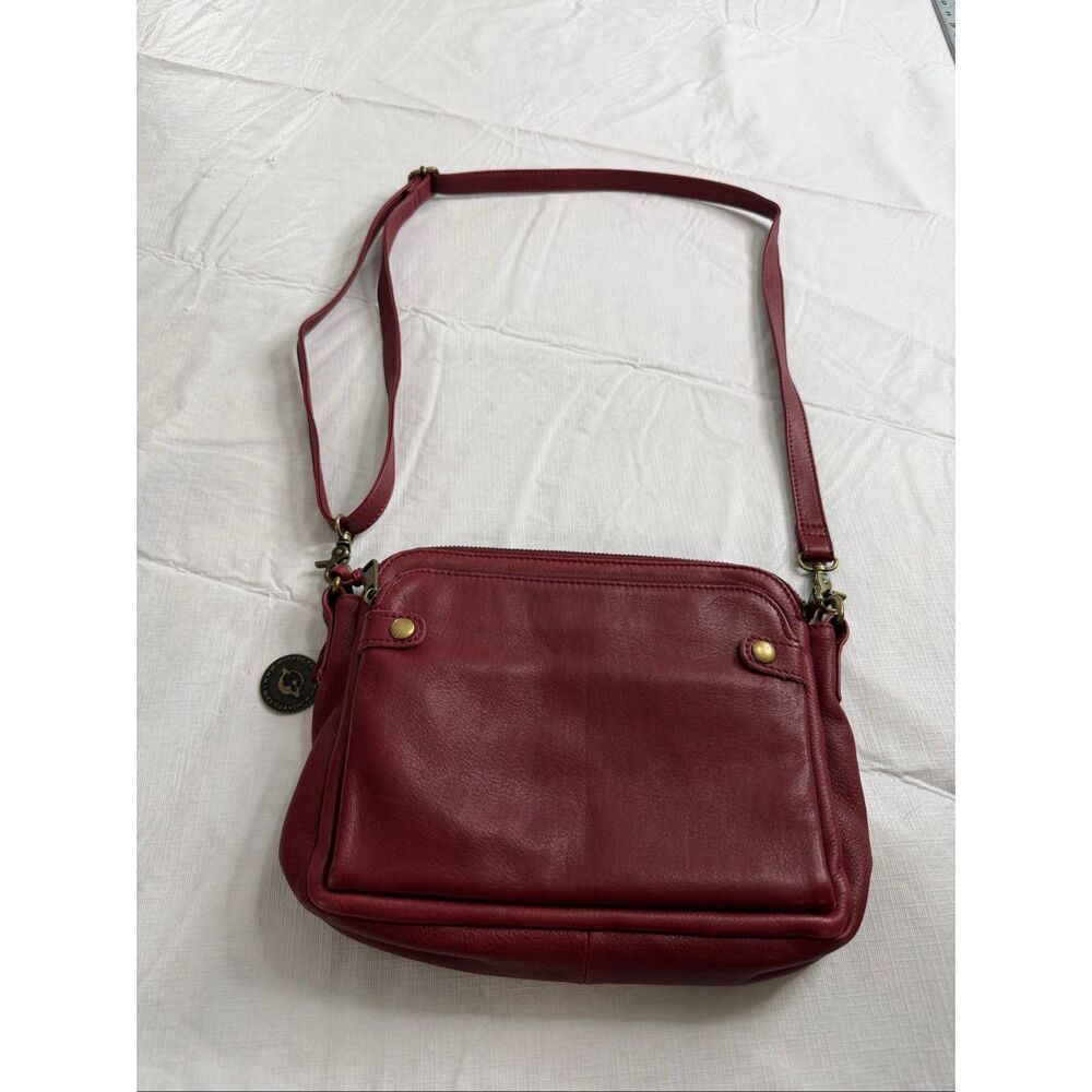 Minooy The Bali Three Layer Leather Maroon Crossbody Shoulder & Clutch Bag